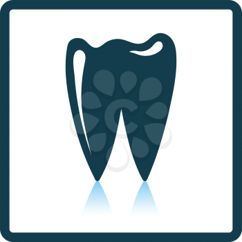 Tooth icon. Shadow reflection design. Vector illustration.