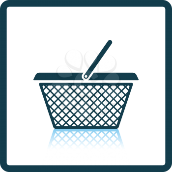 Shopping basket icon. Shadow reflection design. Vector illustration.
