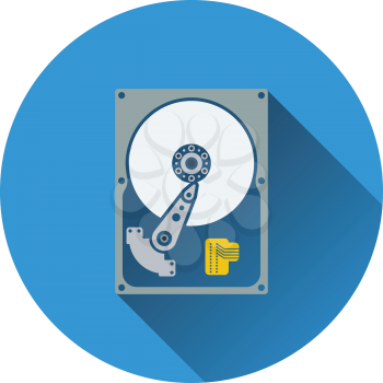 HDD icon. Flat color design. Vector illustration.