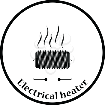 Electrical heater icon. Thin circle design. Vector illustration.