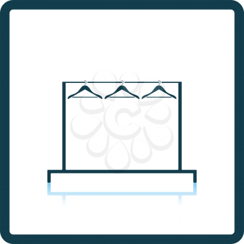 Clothing rail with hangers icon. Shadow reflection design. Vector illustration.