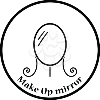 Make Up mirror icon. Thin circle design. Vector illustration.
