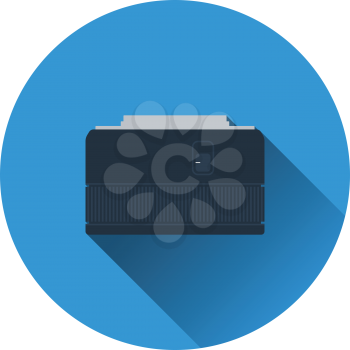 Icon of photo camera 50 mm lens. Flat color design. Vector illustration.