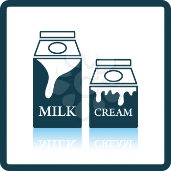Milk and cream container icon. Shadow reflection design. Vector illustration.