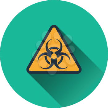 Icon of biohazard. Flat color design. Vector illustration.