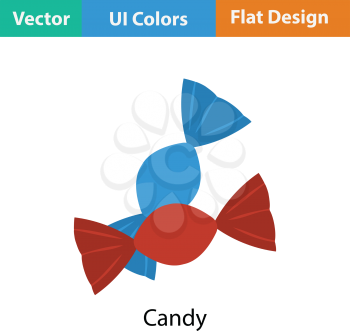 Candy icon. Flat color design. Vector illustration.