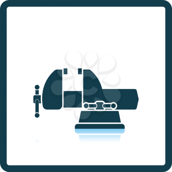Icon of vise. Shadow reflection design. Vector illustration.