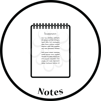 Binder notebook icon. Thin circle design. Vector illustration.