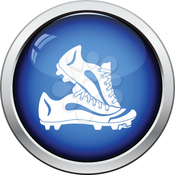 Baseball boot icon. Glossy button design. Vector illustration.