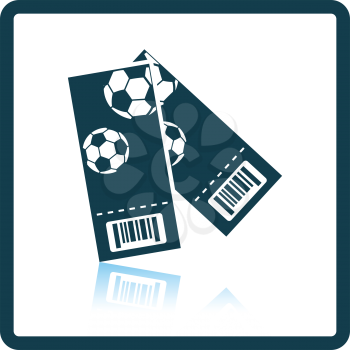 Two football tickets icon. Shadow reflection design. Vector illustration.
