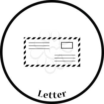 Icon of Letter. Thin circle design. Vector illustration.