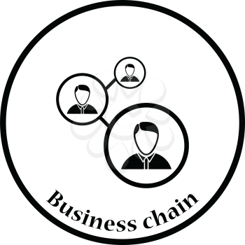 Businessmen structure icon. Thin circle design. Vector illustration.