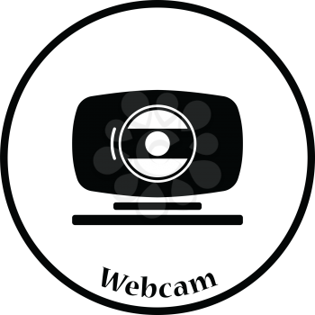 Webcam icon. Flat color design. Vector illustration. Thin circle design. Vector illustration.