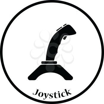 Joystick icon. Flat color design. Vector illustration. Thin circle design. Vector illustration.