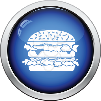 Hamburger icon. Glossy button design. Vector illustration.