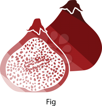 Fig fruit icon. Flat color design. Vector illustration.