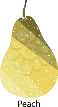 Pear icon. Flat color design. Vector illustration.