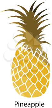 Pineapple icon. Flat color design. Vector illustration.