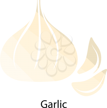 Garlic  icon. Flat color design. Vector illustration.