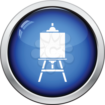 Easel icon. Glossy button design. Vector illustration.