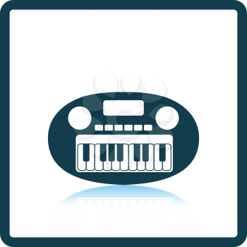Synthesizer toy icon. Shadow reflection design. Vector illustration.