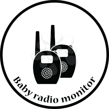 Baby radio monitor icon. Thin circle design. Vector illustration.