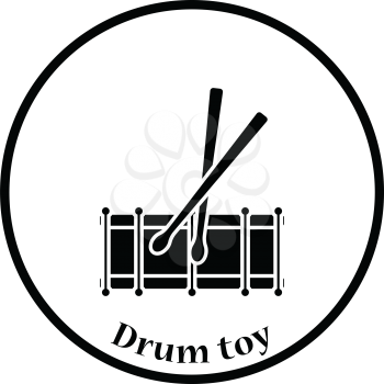 Drum toy icon. Thin circle design. Vector illustration.