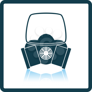Icon of chemistry gas mask. Shadow reflection design. Vector illustration.
