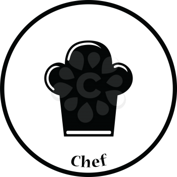 Chief cap icon. Thin circle design. Vector illustration.