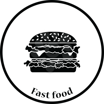 Hamburger icon. Thin circle design. Vector illustration.