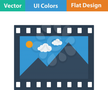 Film frame icon. Flat color design. Vector illustration.