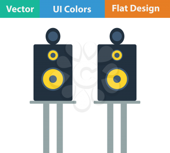 Audio system speakers icon. Flat color design. Vector illustration.