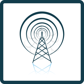 Radio antenna icon. Shadow reflection design. Vector illustration.