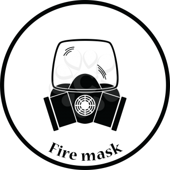 Fire mask icon. Thin circle design. Vector illustration.