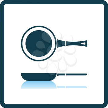 Kitchen pan icon. Shadow reflection design. Vector illustration.
