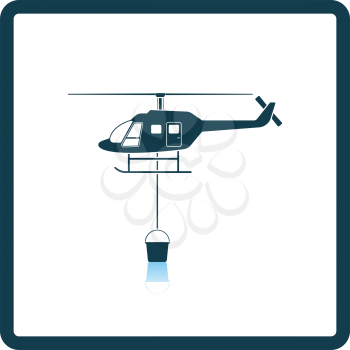 Fire service helicopter icon. Shadow reflection design. Vector illustration.