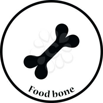 Dog food bone icon. Thin circle design. Vector illustration.