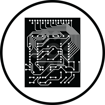 Circuit icon. Thin circle design. Vector illustration.