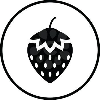 Strawberry icon. Thin circle design. Vector illustration.