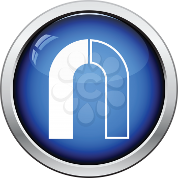 Magnet icon. Glossy button design. Vector illustration.