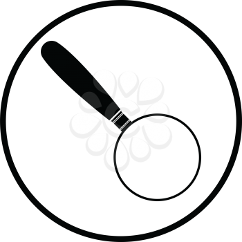 Magnifying glass icon. Thin circle design. Vector illustration.