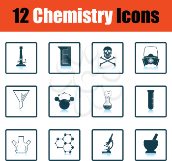 Chemistry icon set. Shadow reflection design. Vector illustration.