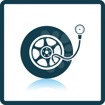 Tire pressure gage icon. Shadow reflection design. Vector illustration.