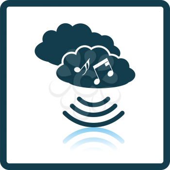 Music cloud icon. Shadow reflection design. Vector illustration.