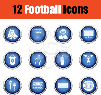 American football icon.  Glossy button design. Vector illustration.