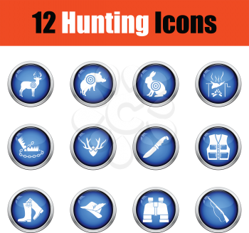 Set of painting icons.  Glossy button design. Vector illustration.