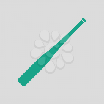 Baseball bat icon. Gray background with green. Vector illustration.