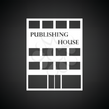 Publishing house icon. Black background with white. Vector illustration.