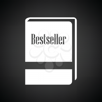 Bestseller book icon. Black background with white. Vector illustration.