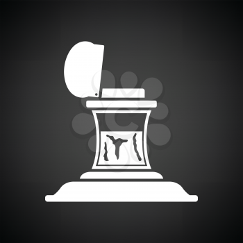 Inkstand icon. Black background with white. Vector illustration.